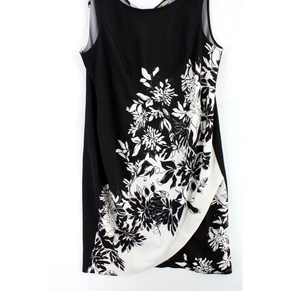 Maya Brooke Dress Womens Black Casual Floral Pattern Sleeveless Size 18W - Picture 4 of 8